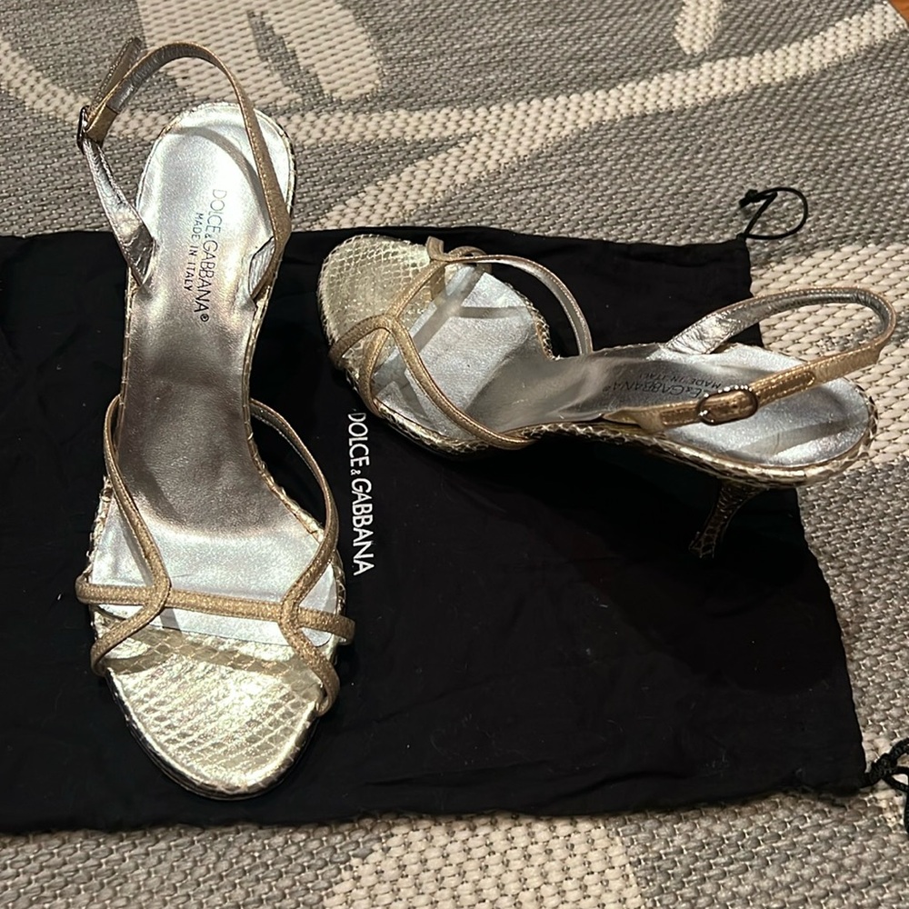 Dolce & Gabbana gold sandals